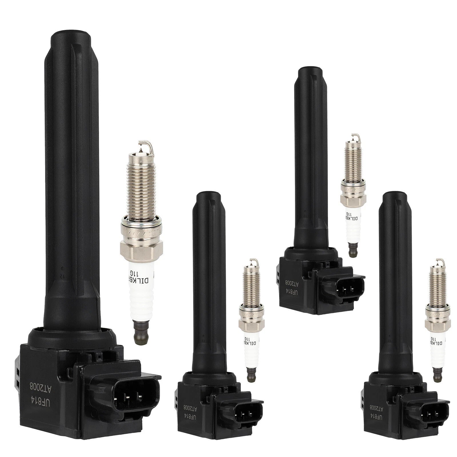Set of 4 Ignition Coils & Spark Plugs for Mitsubishi Outlander (2014–2019)