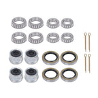 Set of 4 Galvanized Trailer Hub Kits for 3500 lbs Spindle (Fits 5 on 4.5")