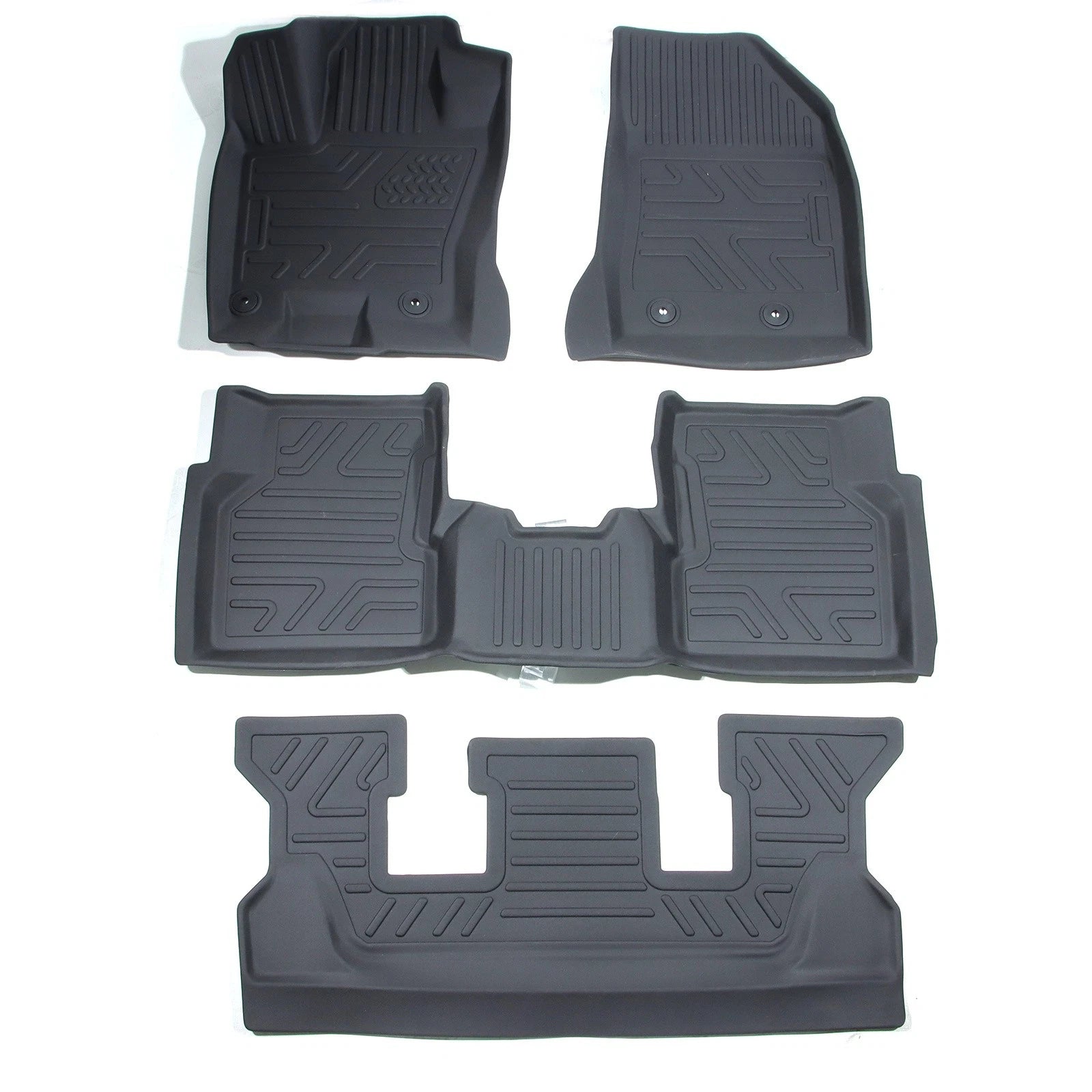Set of 3 Row Floor Mats for Jeep Commander (2022–2026) TPE Rubber All Weather