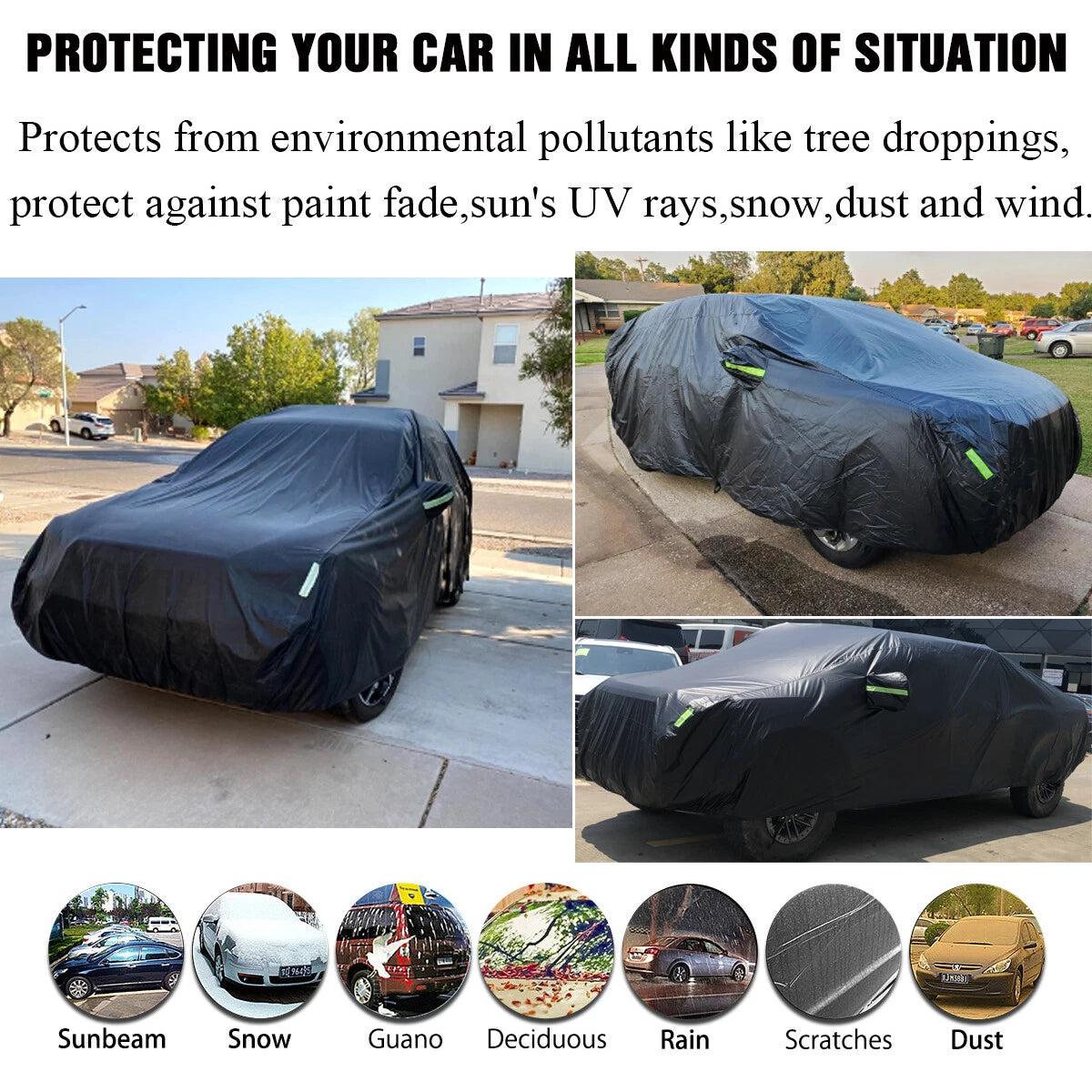 Waterproof Full Car Cover for Universal Fit (M-XXL) - UV, Dust, Rain Resistant
