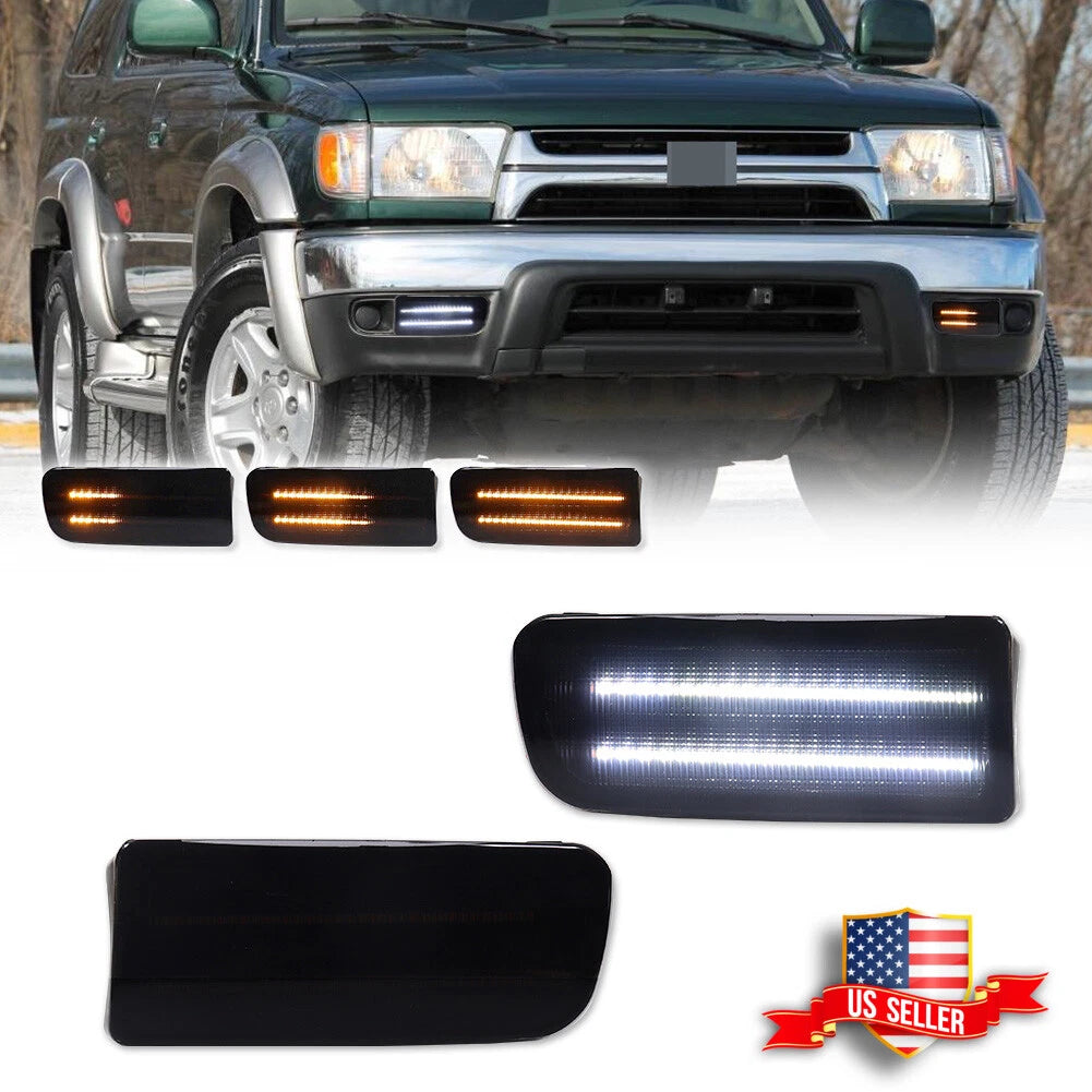 Smoke Switchback LED Front Bumper Signal Lights for Toyota 4Runner (1999–2002)
