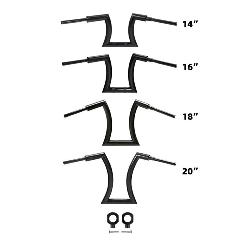 Set of 4 14/16/18/20'' Ape Hanger 2'' Handlebar w/ Risers for Harley Softail
