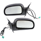 Set of 2 Power Mirrors for GMC Envoy (2006–2009) Textured Black Manual Folding