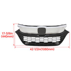 Front Bumper Upper Grille for Honda HR-V HRV (2019–2022) Black + Chrome