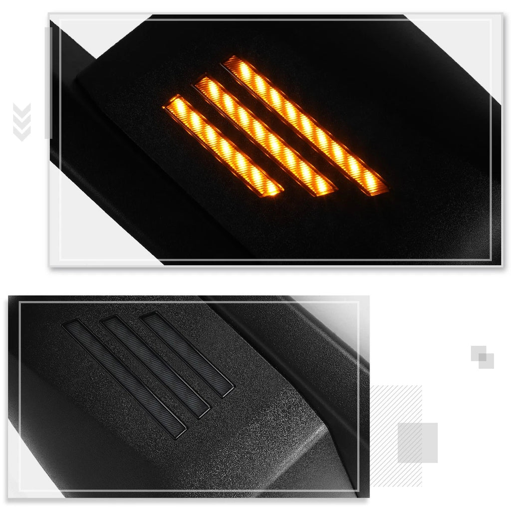 Amber Sequential LED Signal Side Hood Mirrors for Volvo VN Series (2004–2017)