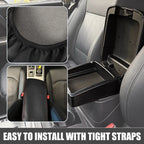 Center Console Seat Armrest Cover for Kia Optima (2016–2020) Black Red Stitches