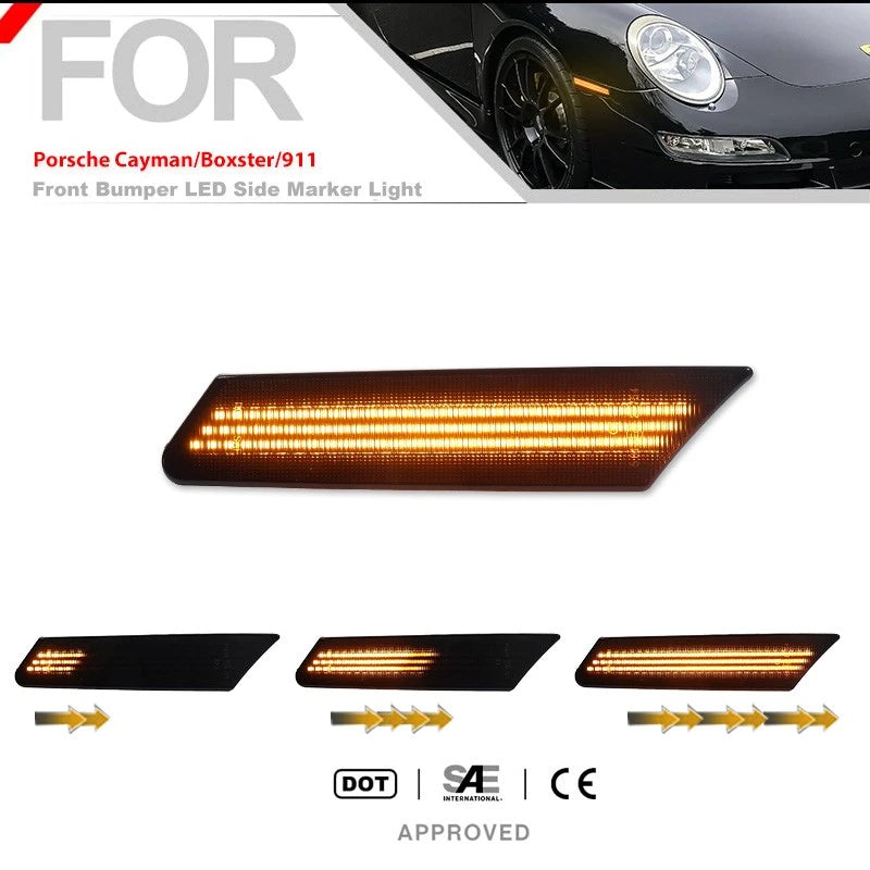 Sequential Smoked LED Side Marker Lights for Porsche 911 997 (2005–2012)