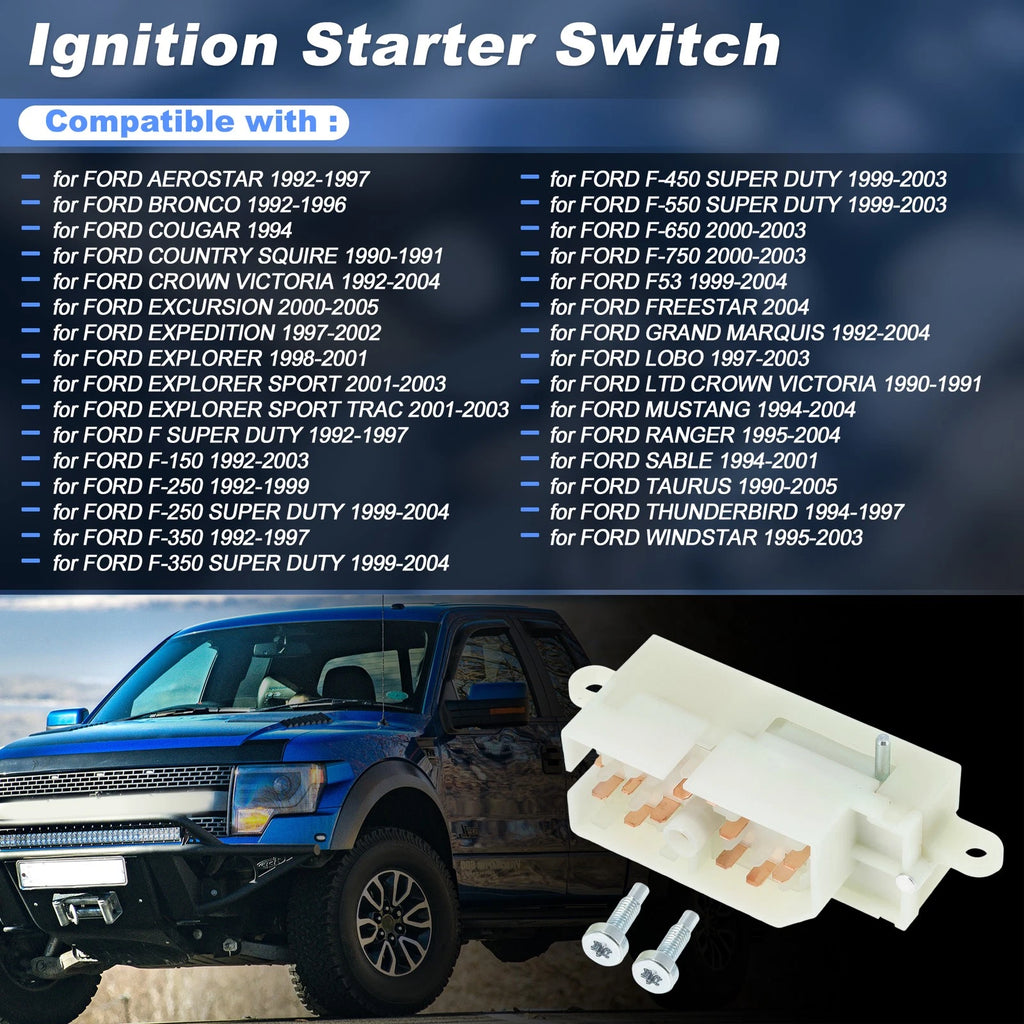 Ignition Switch for Ford F250 F350 F450 Super Duty (1992–2004) 924868 F2DZ11572A