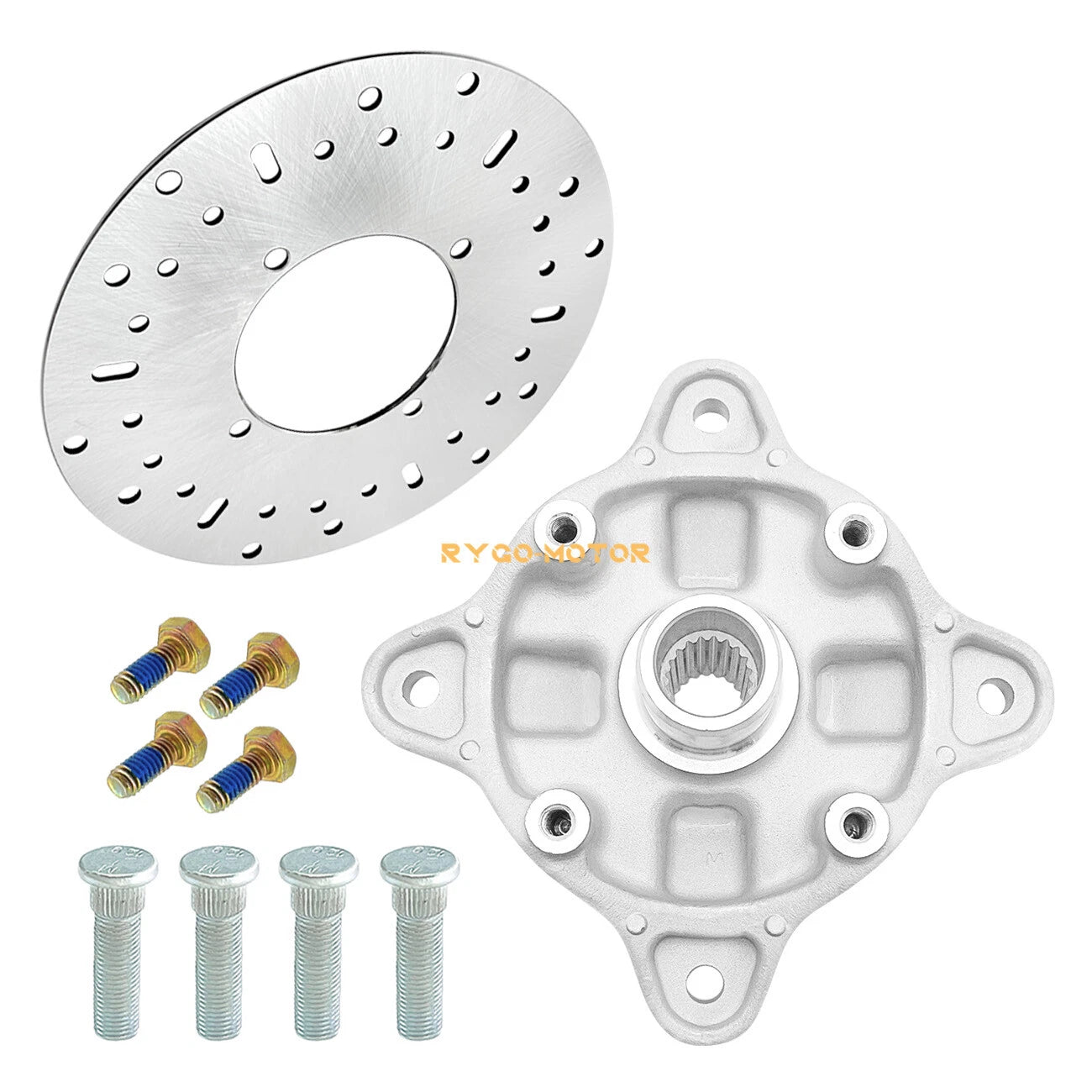 Front Wheel Hub & Studs & Brake Rotor Kit for Polaris Scrambler 500 (2010–2012)