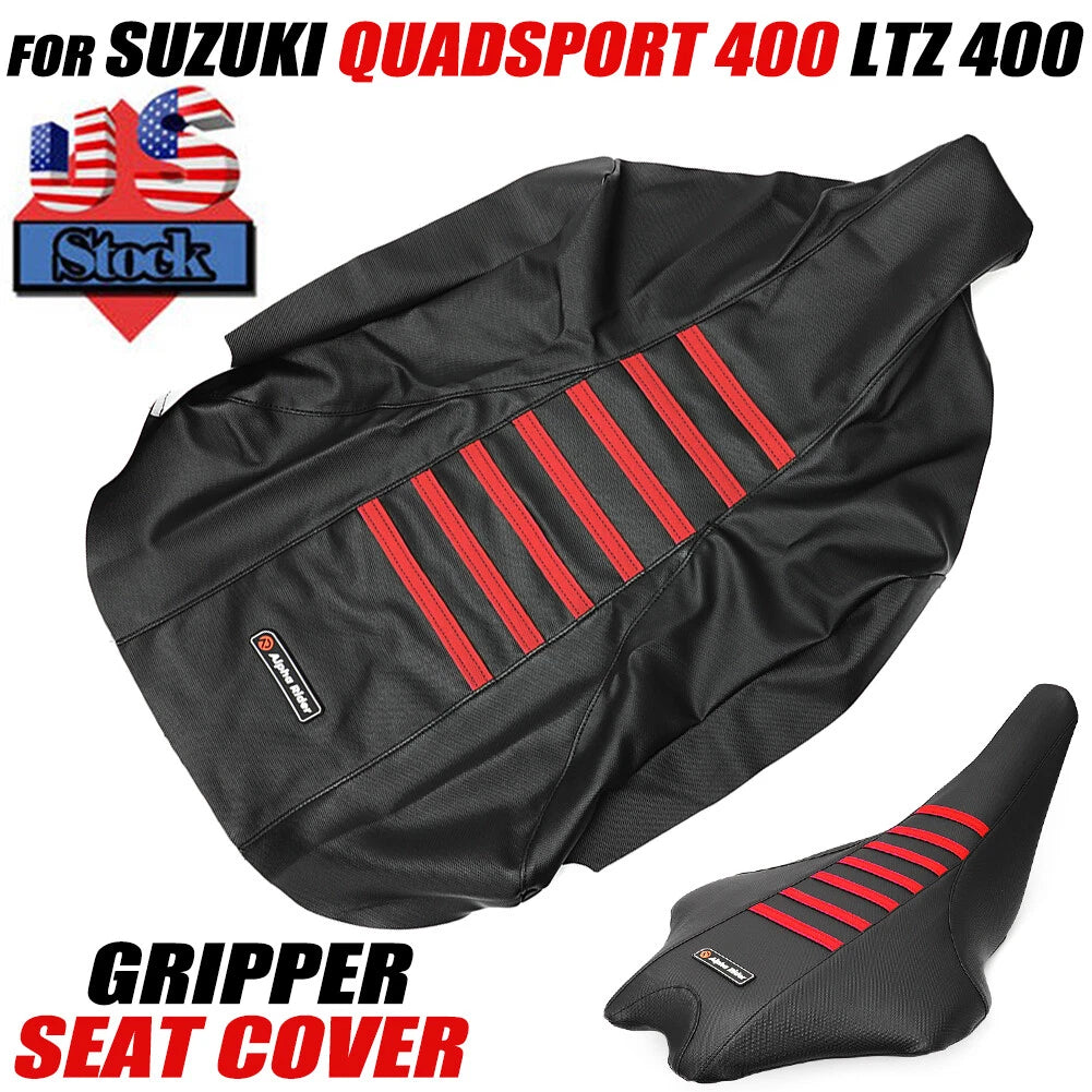 Red Gripper Anti-Slip Seat Cover for Suzuki Quadsport Z400 LTZ400 (2003–2009)