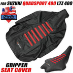 Red Gripper Anti-Slip Seat Cover for Suzuki Quadsport Z400 LTZ400 (2003–2009)