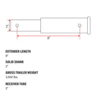 Trailer Hitch Receiver Extension for Make Model