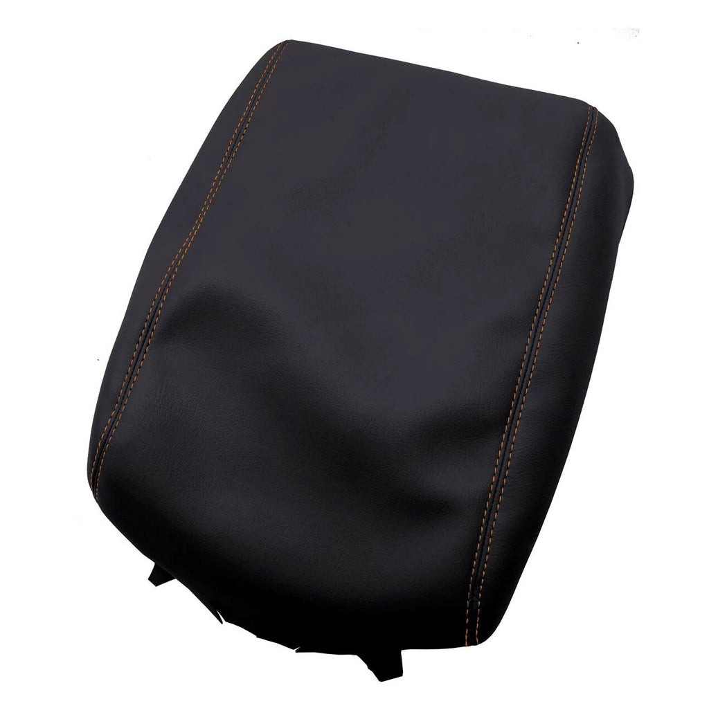 Console Armrest Cover for Nissan Titan (2016–2020) Orange Stitch PVC Leather