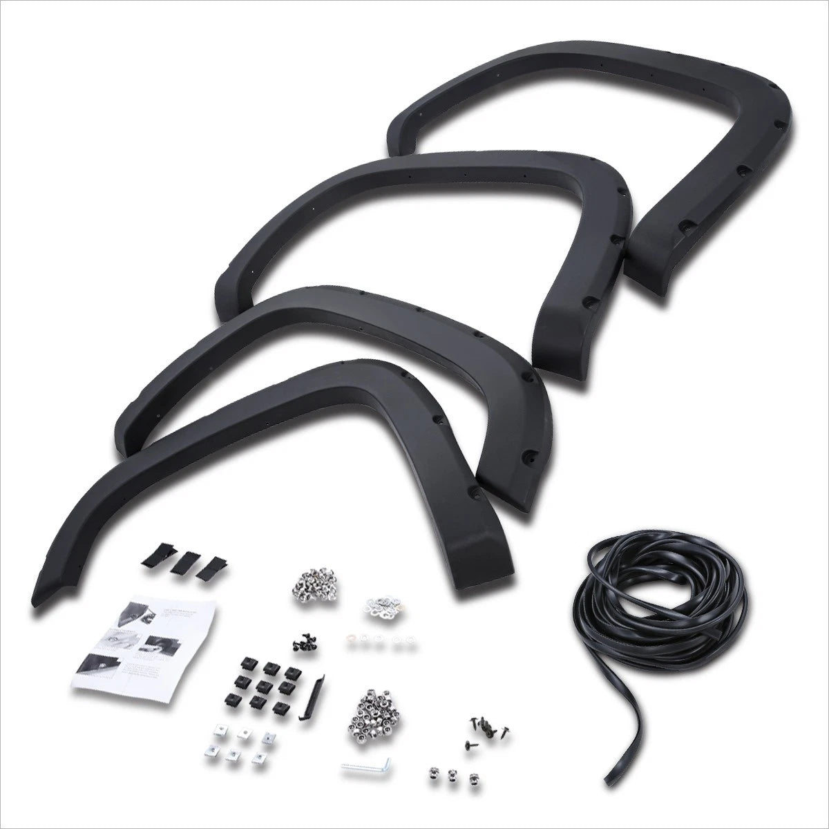 Set of 4 Matte Wheel Fender Flares for GMC Sierra (2007–2014)