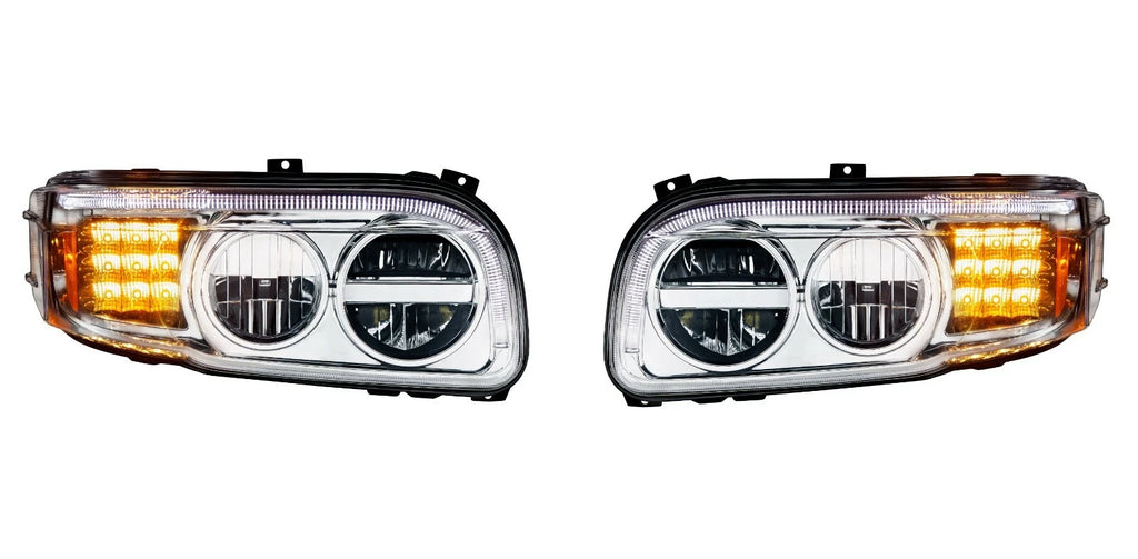 Premium LED Headlights with LED DRL and Turn Signals for Peterbilt 388/389 (2010–2021)