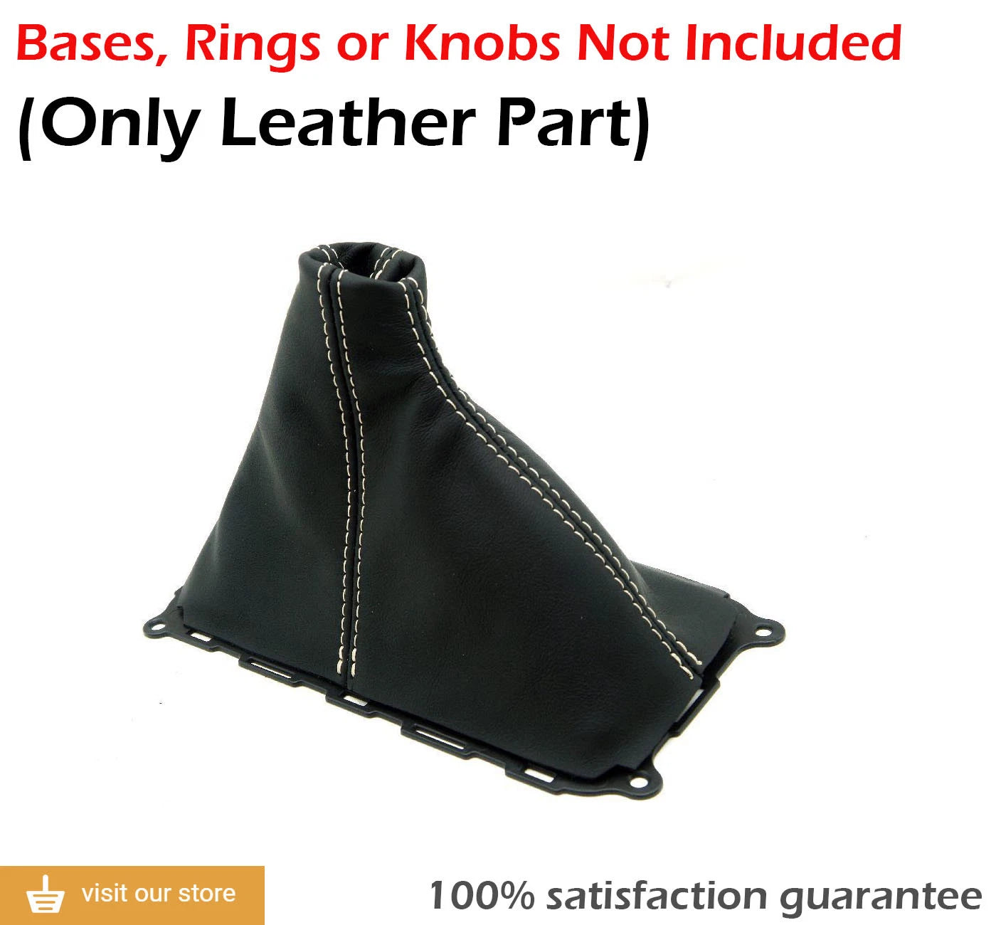 Manual Shift Boot for Mustang GT (2010–2014) Beige Stitch Synthetic Leather