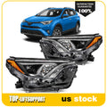 Pair Headlight Assemblies for Toyota RAV4 (2016–2018) with LED DRL Projector
