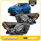 Pair Headlight Assemblies for Toyota RAV4 (2016–2018) with LED DRL Projector