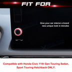 Red AC Knob Control Navigation Switch Ring Cover for Honda Civic CR-V (2023-2024)