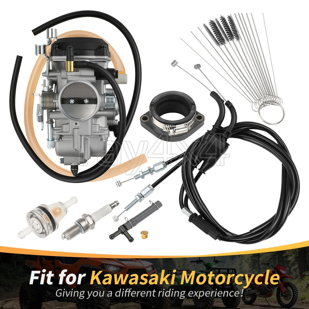 Carburetor with Throttle Cable Intake Manifold for Kawasaki KLR650 (2008–2018) 15004-0073