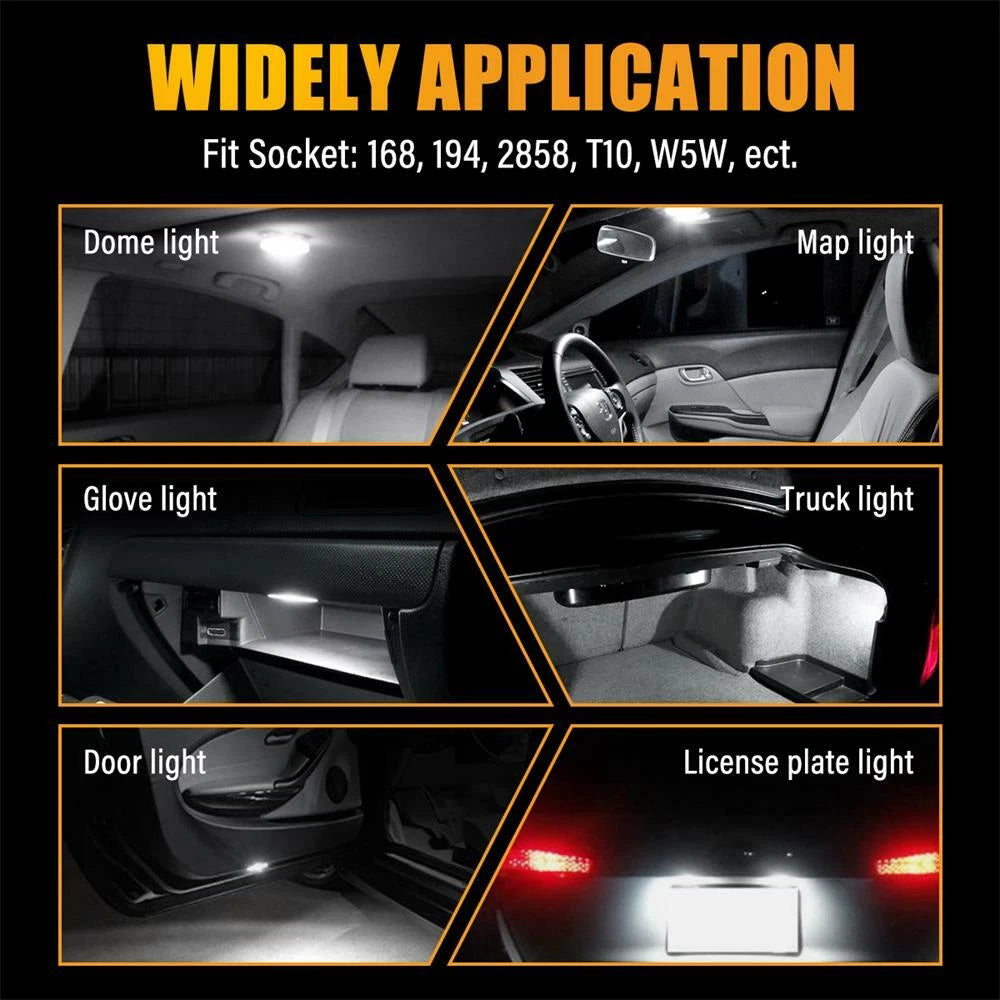 AUXITO T10 192 168 194 2825 W5W LED Light Bulbs for Car (LED, Xenon White)