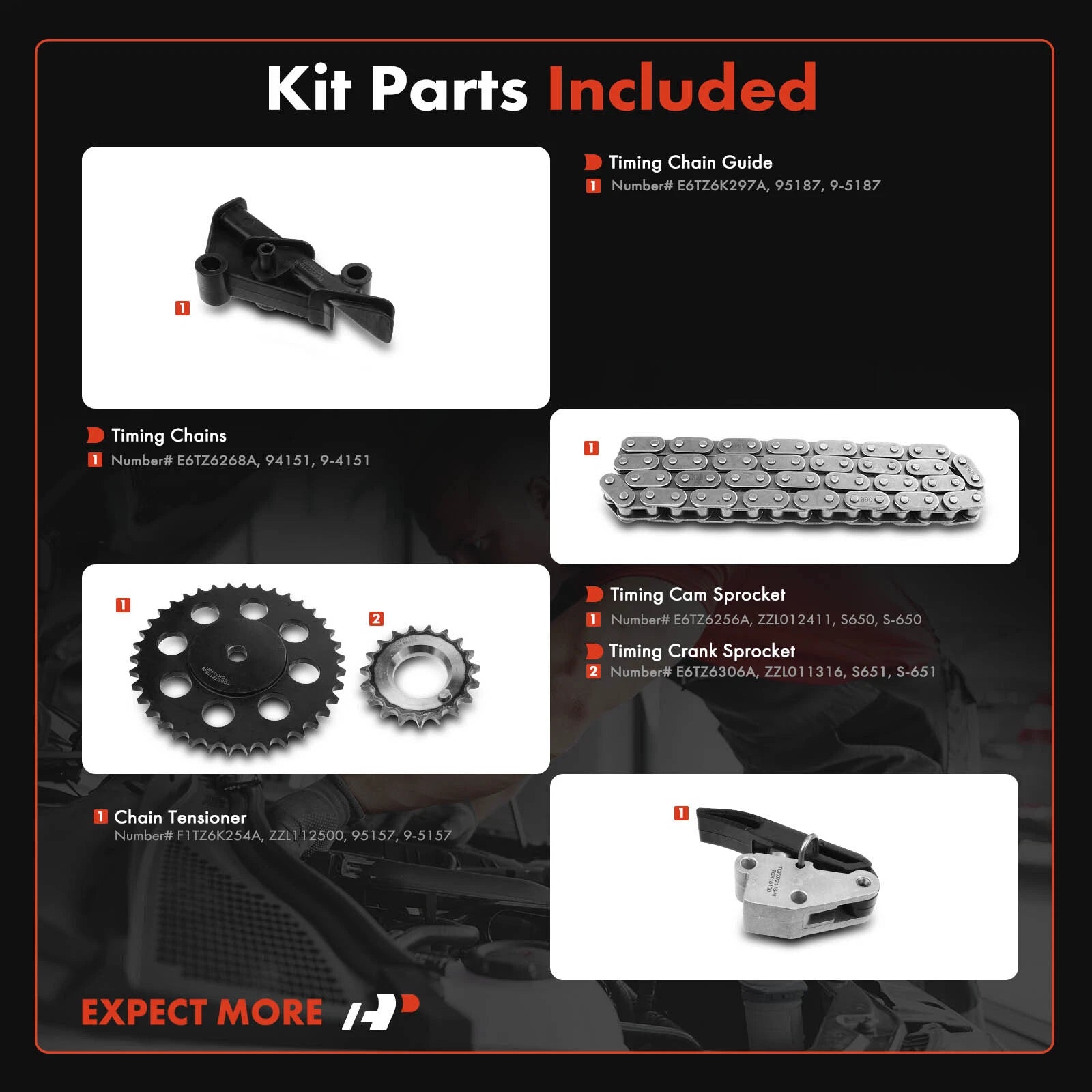 5X Timing Chain Kit for Ford Ranger Bronco II Merkur V6 (1986–1992)