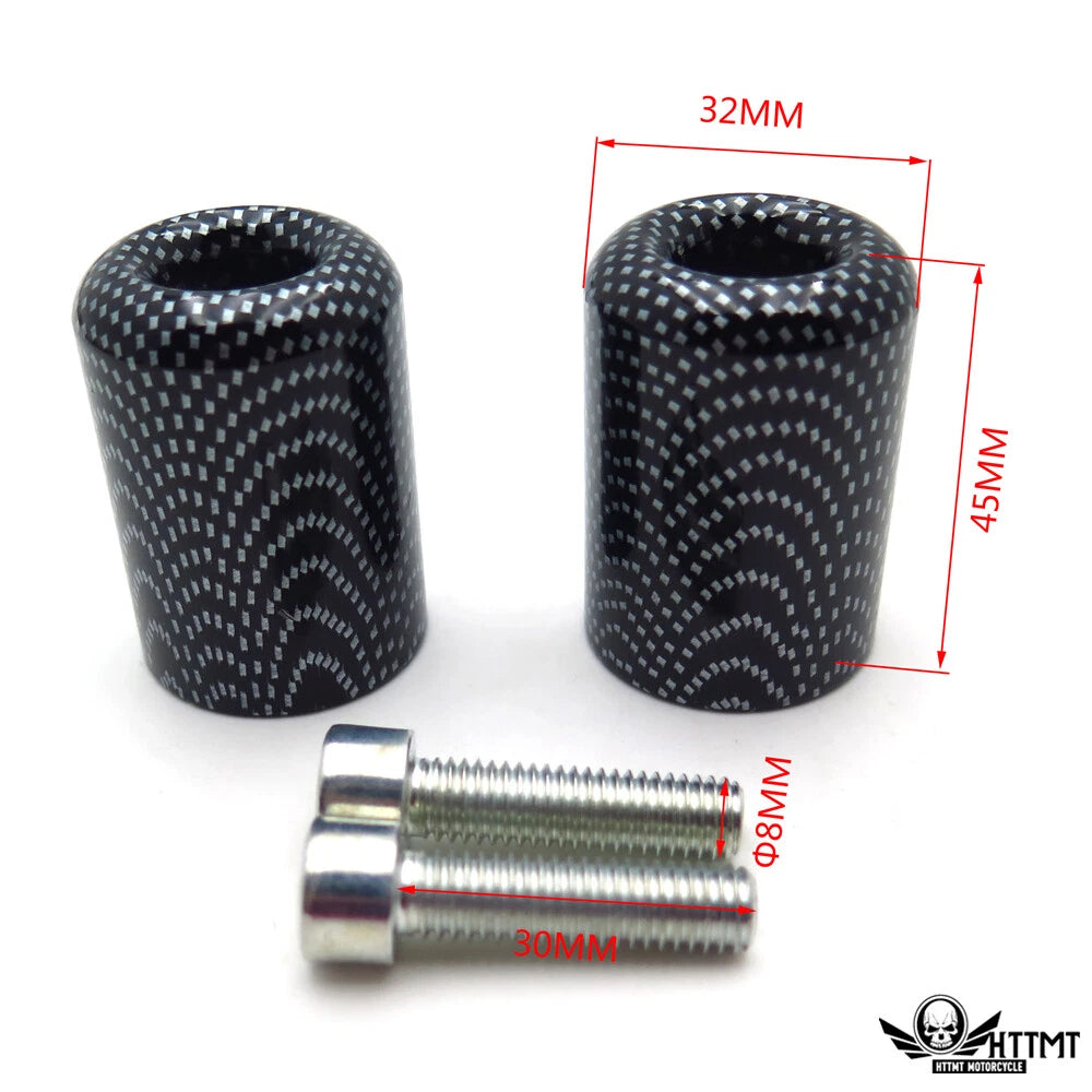 Carbon Grip Bar End Slider Kit Rubber for Kawasaki Ninja ZX-10R (2006–2007)