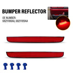 2X Red LED Rear Bumper Reflector Light for Dodge Challenger (2015–2022) LH/RH