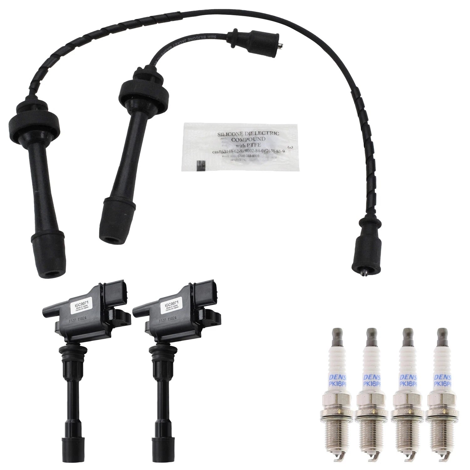 Set of 2 Ignition Coils & 4 Iridium Spark Plugs for Mazda Protege