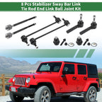 Set of 8 Front Suspension Kit Tie Rod Ends Sway Bar Links for Dodge