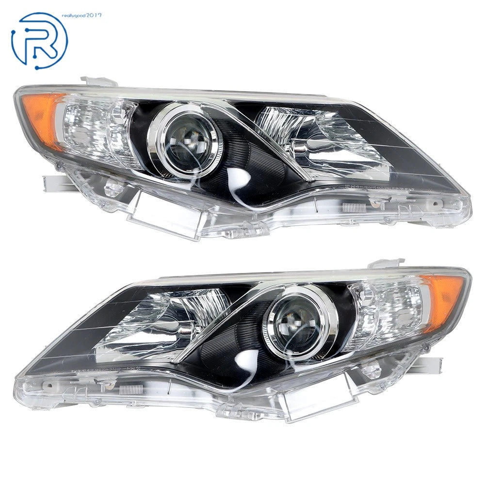 Headlights for Toyota Camry LE SE L (2012–2014) Pair Black Housing