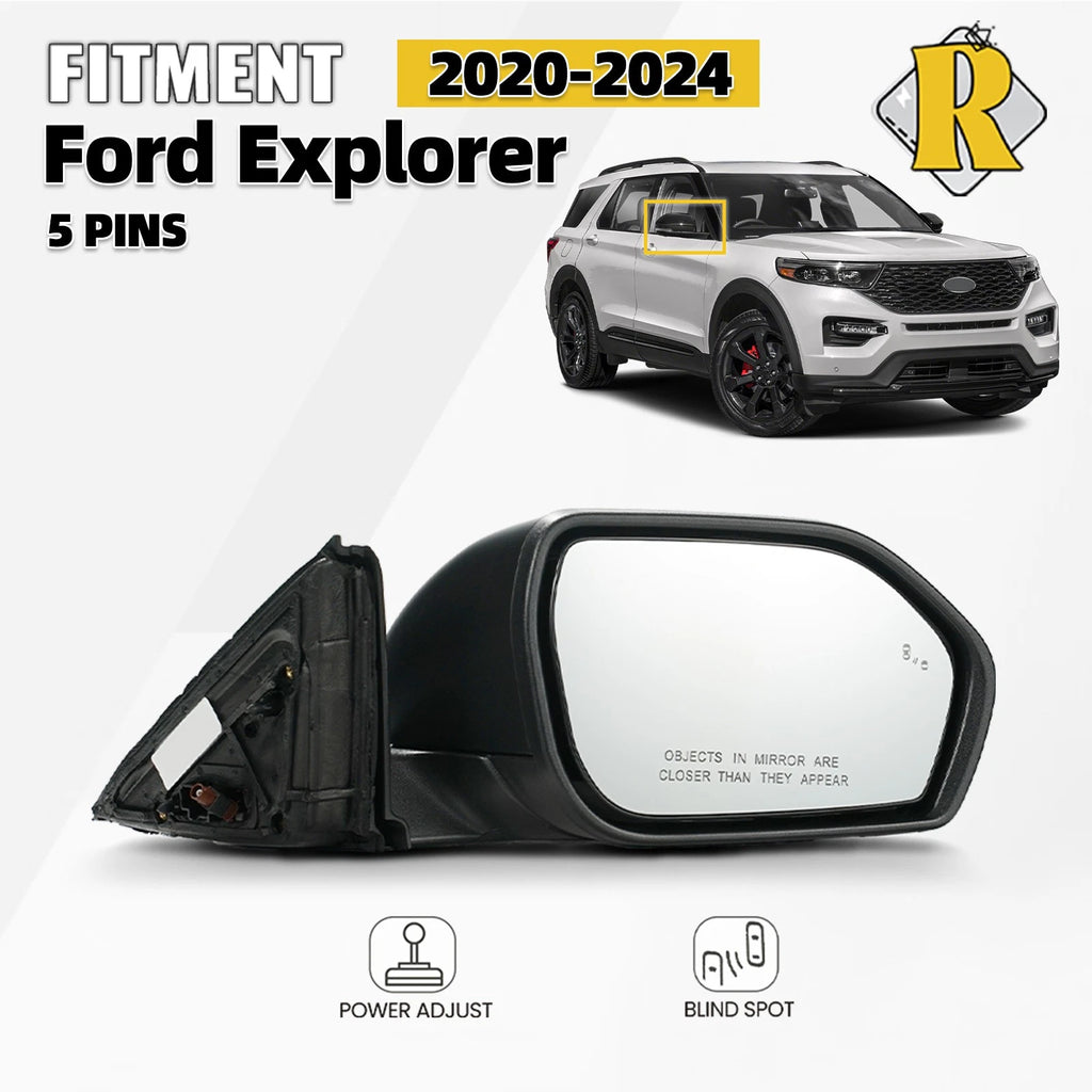 Side Mirror for Ford Explorer (2020–2024) Power Adjust W/BSD 5 Pin Right