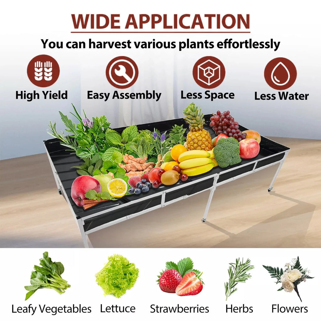 Set of 2 Rolling Flood Tables for Hydroponics (4.4'x8.4')