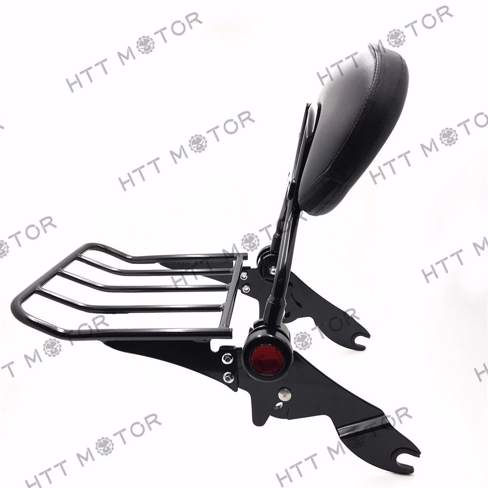 Adjustable Sissy Bar Backrest Luggage Rack for Harley Street Glide Road King (2009–2023)