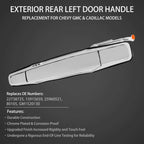Chrome Door Handle Rear Left Driver Side for Chevy Silverado GMC Sierra (2014–2023)
