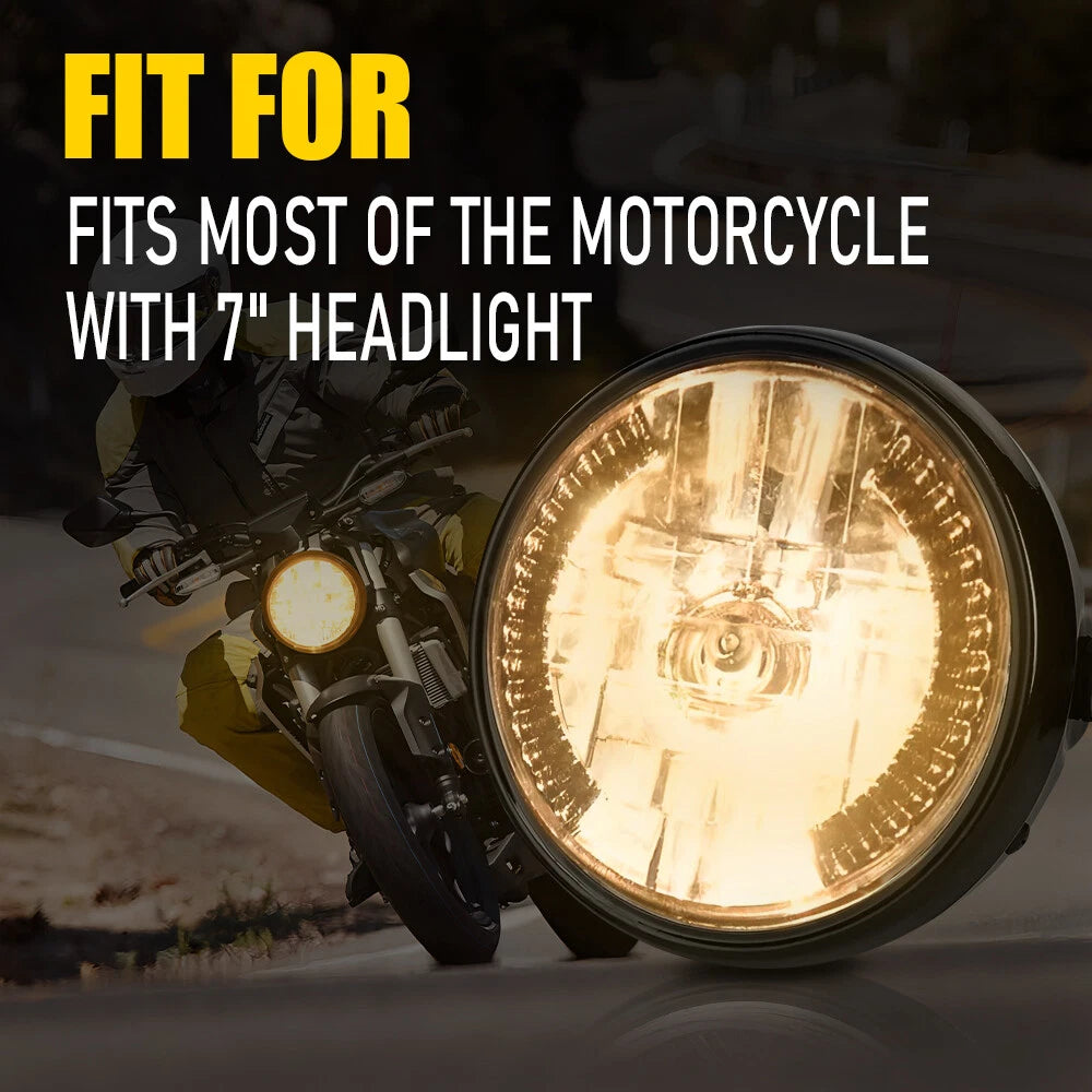 7" Motorcycle Headlight with Amber LED Turn Signal Indicators