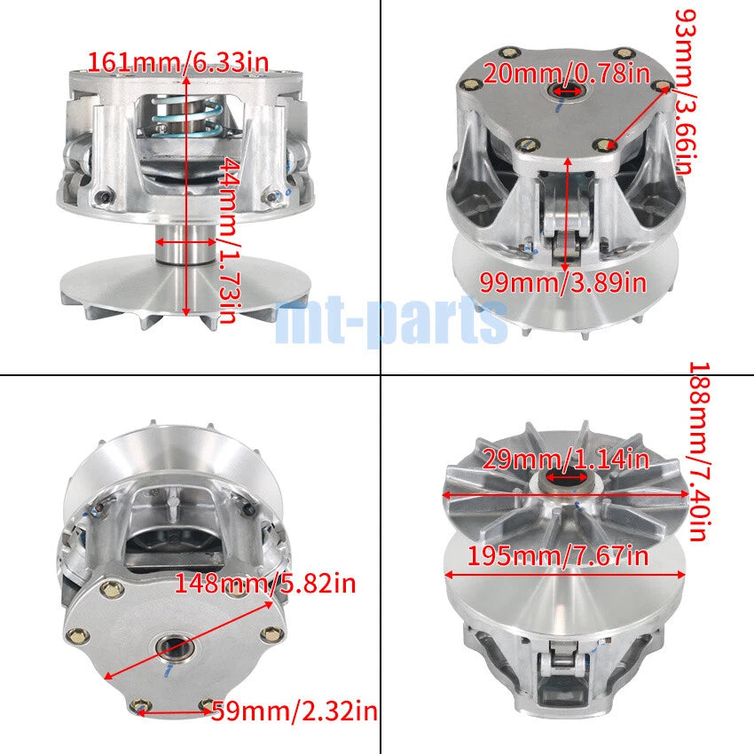 Clutch Variator Pulley Set for Polaris Ranger 900 XP (2013–2019) 1323100 1322971
