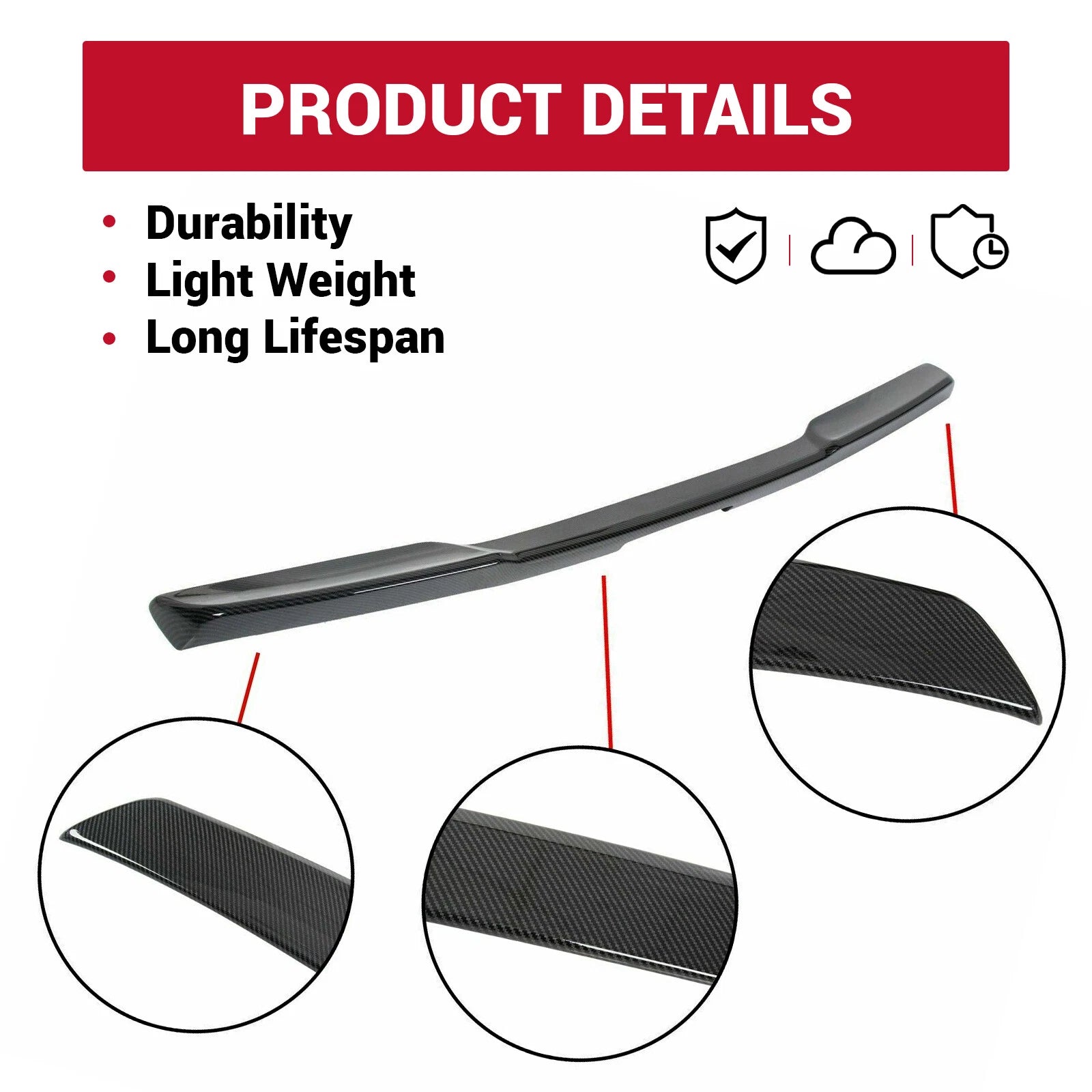 Trunk Wing Spoiler for Corvette C6 (2005-2013) H Style End Flushmount