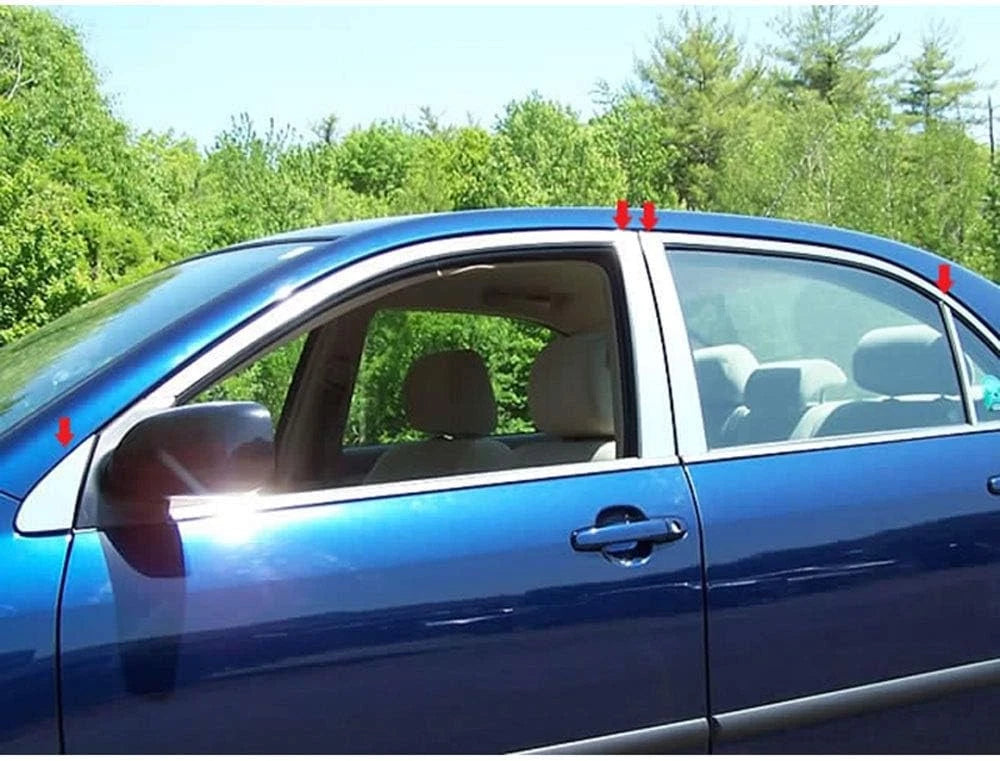 8pc. Luxury FX Chrome Pillar Post Trim for 2003-2008 Toyota Corolla