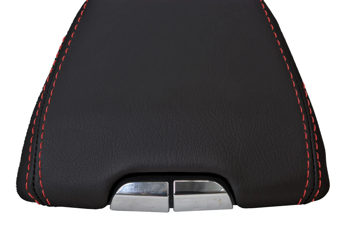 Center Console Lid Armrest Cover Leather for Cadillac SRX (2010–2016) Red Stitch
