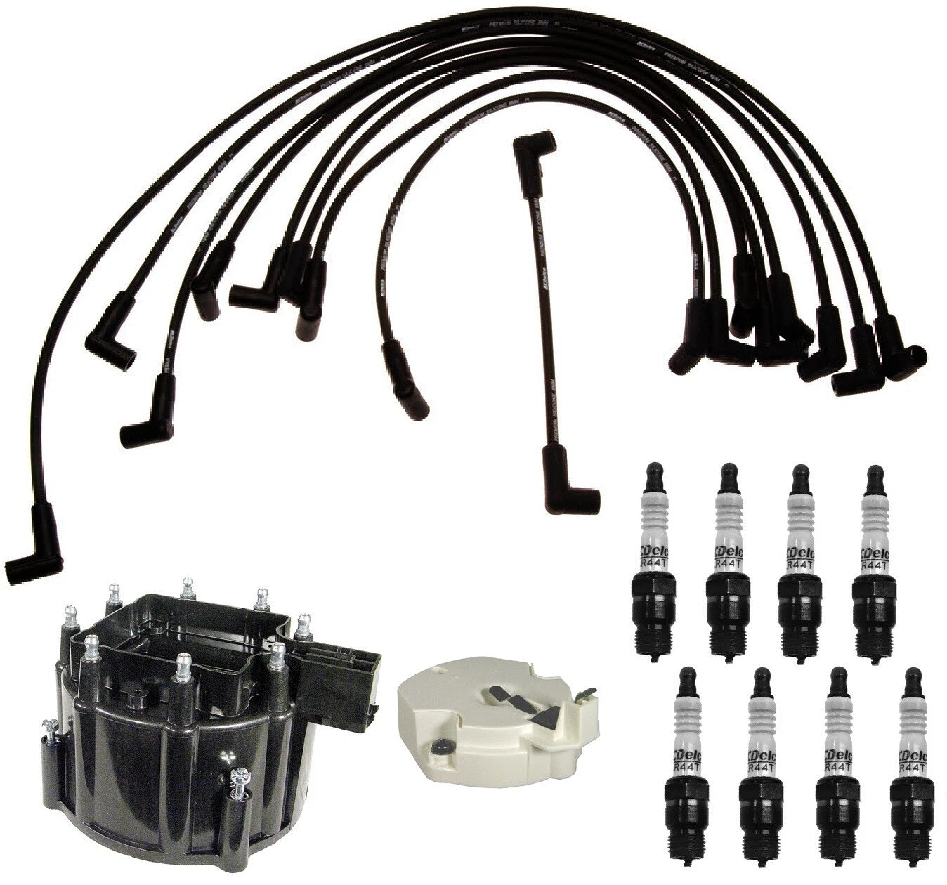 ACDelco Ignition Kit for Chevrolet GMC V8 - Rotor, Cap, Wires, Plugs