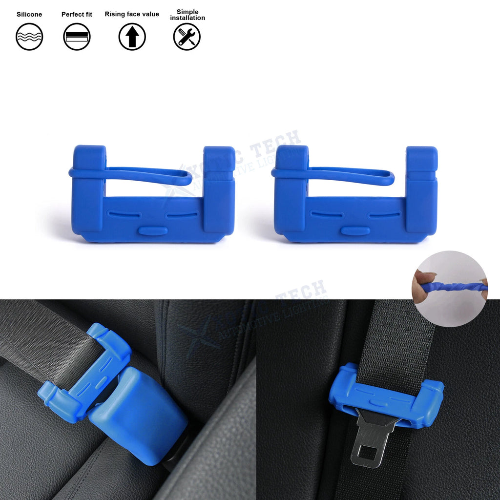 2X Blue Anti-Scratch Car Seat Belt Buckle Clip Protector for Universal (Universal)