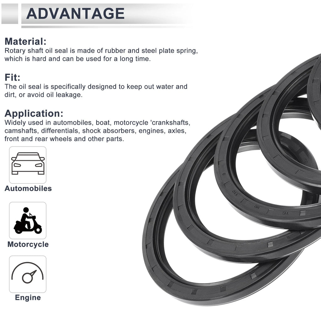 Set of 5 Oil Seal Rotary Shaft Seal 90x110x8mm Nitrile Rubber
