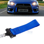 JDM Blue Tow Hook Strap for Mitsubishi Lancer Evolution Evo X (2008–2017)