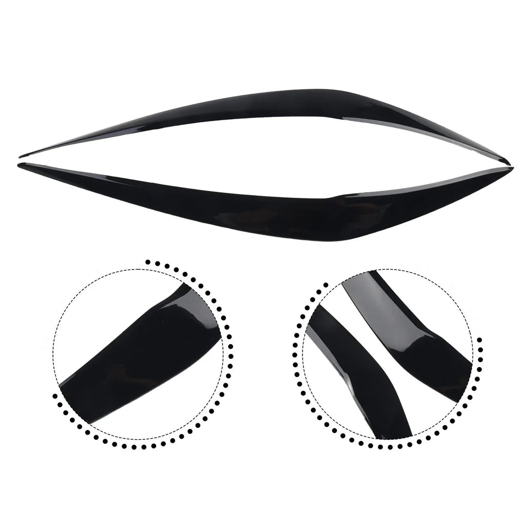 Headlight Eyelids Chrome Trim Cover ABS Black for BMW 1 Series (2015–2018)