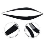 Headlight Eyelids Chrome Trim Cover ABS Black for BMW 1 Series (2015–2018)
