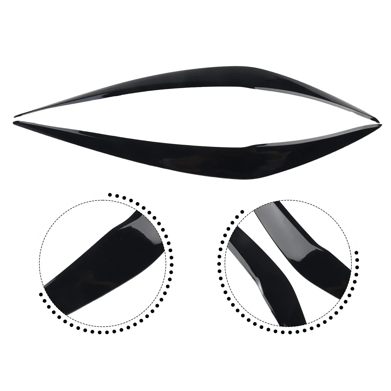 Headlight Eyelids Chrome Trim Cover ABS Black for BMW 1 Series (2015–2018)