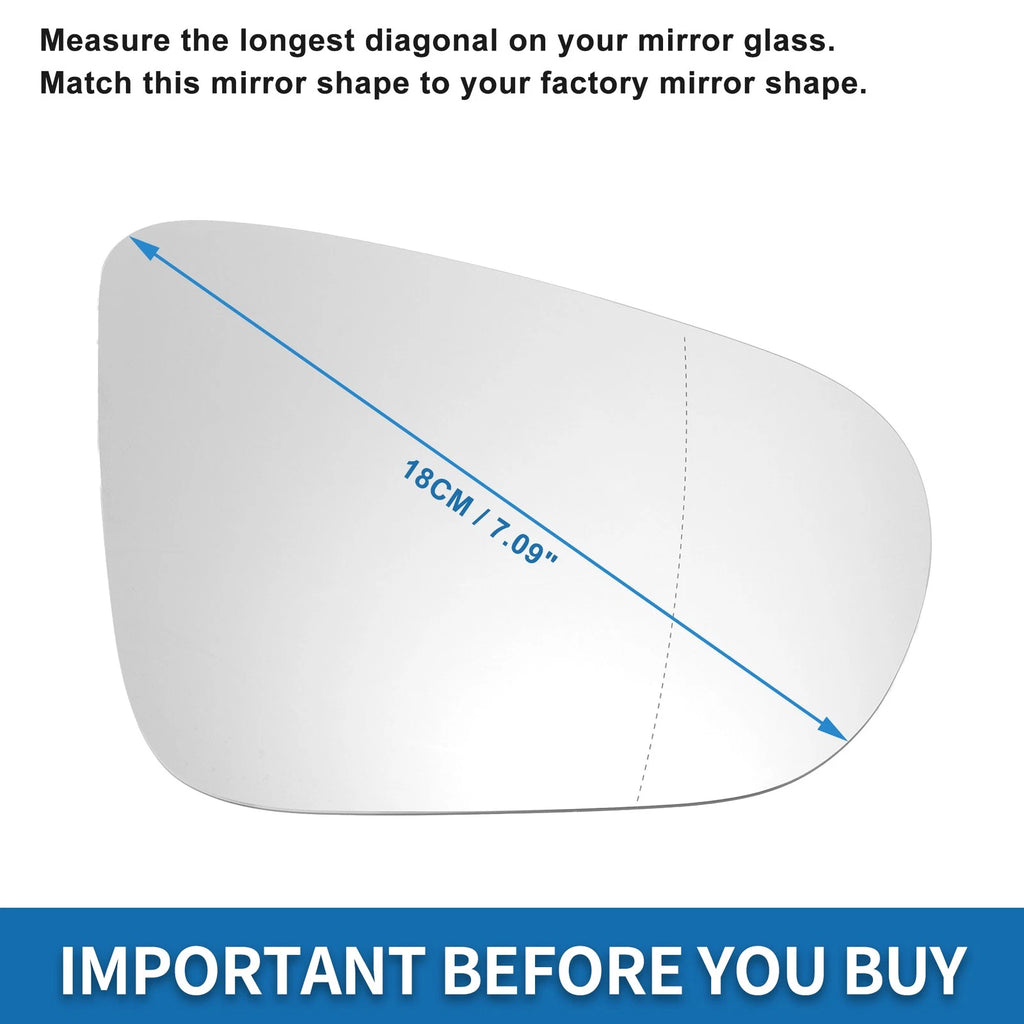 Heated Right Side Mirror Glass for Volkswagen Golf Mk6 (2009–2014)