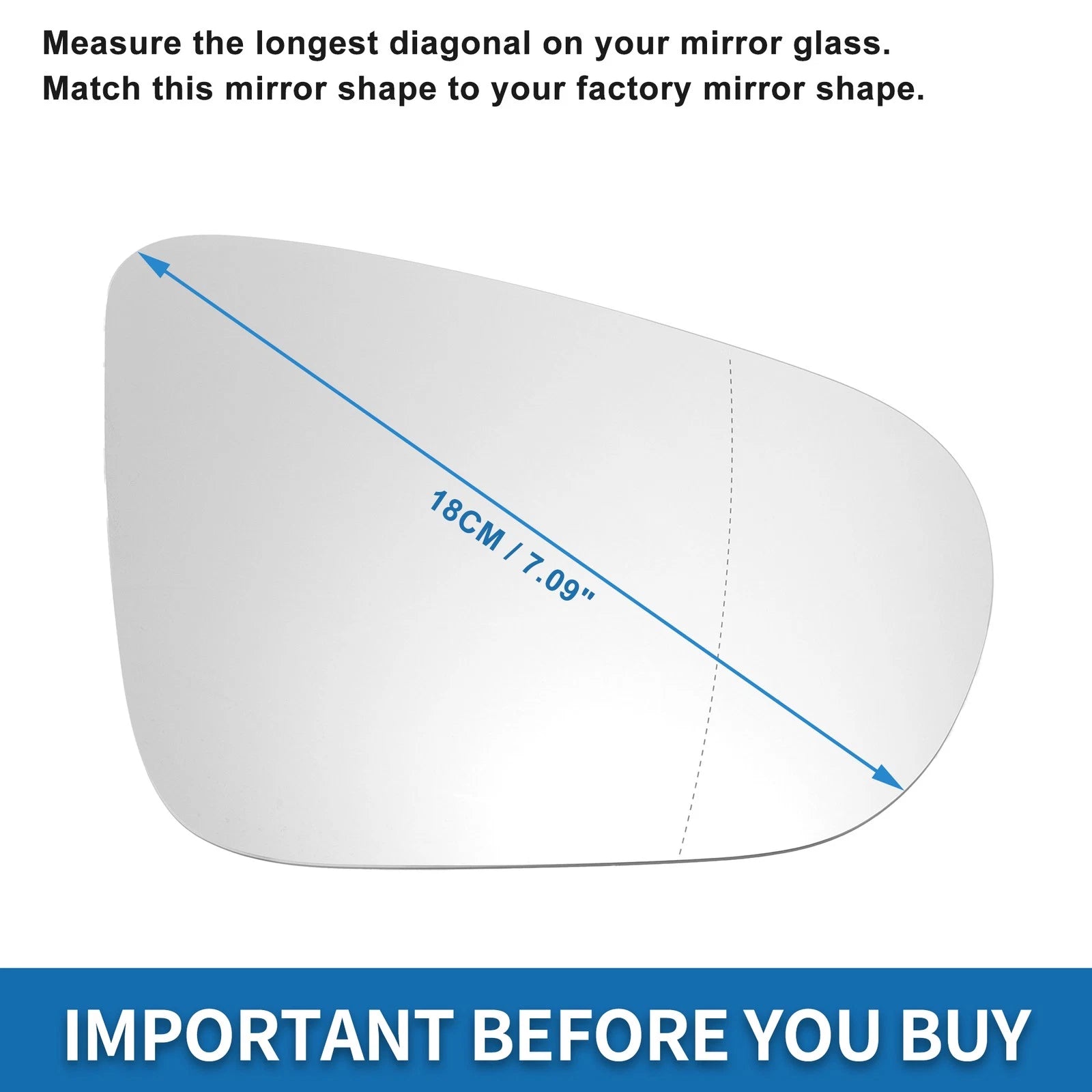 Heated Right Side Mirror Glass for Volkswagen Golf Mk6 (2009–2014)