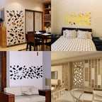 12X Mirror Stickers for Home Décor - Silver/Black/Old Finish